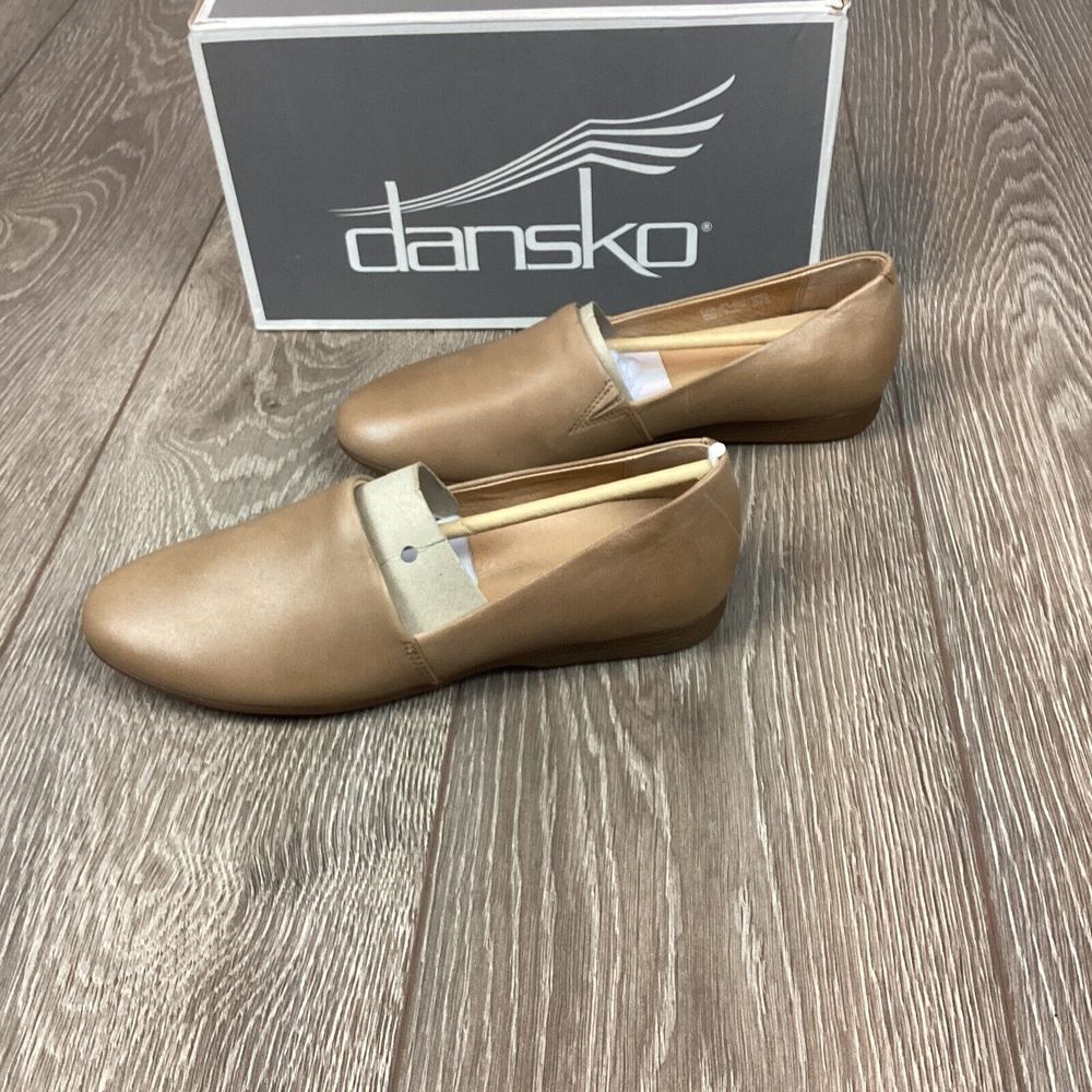 Dansko Larissa Burnished Nappa Shoes Loafers New Tan Brown Women's 40 9.5/10